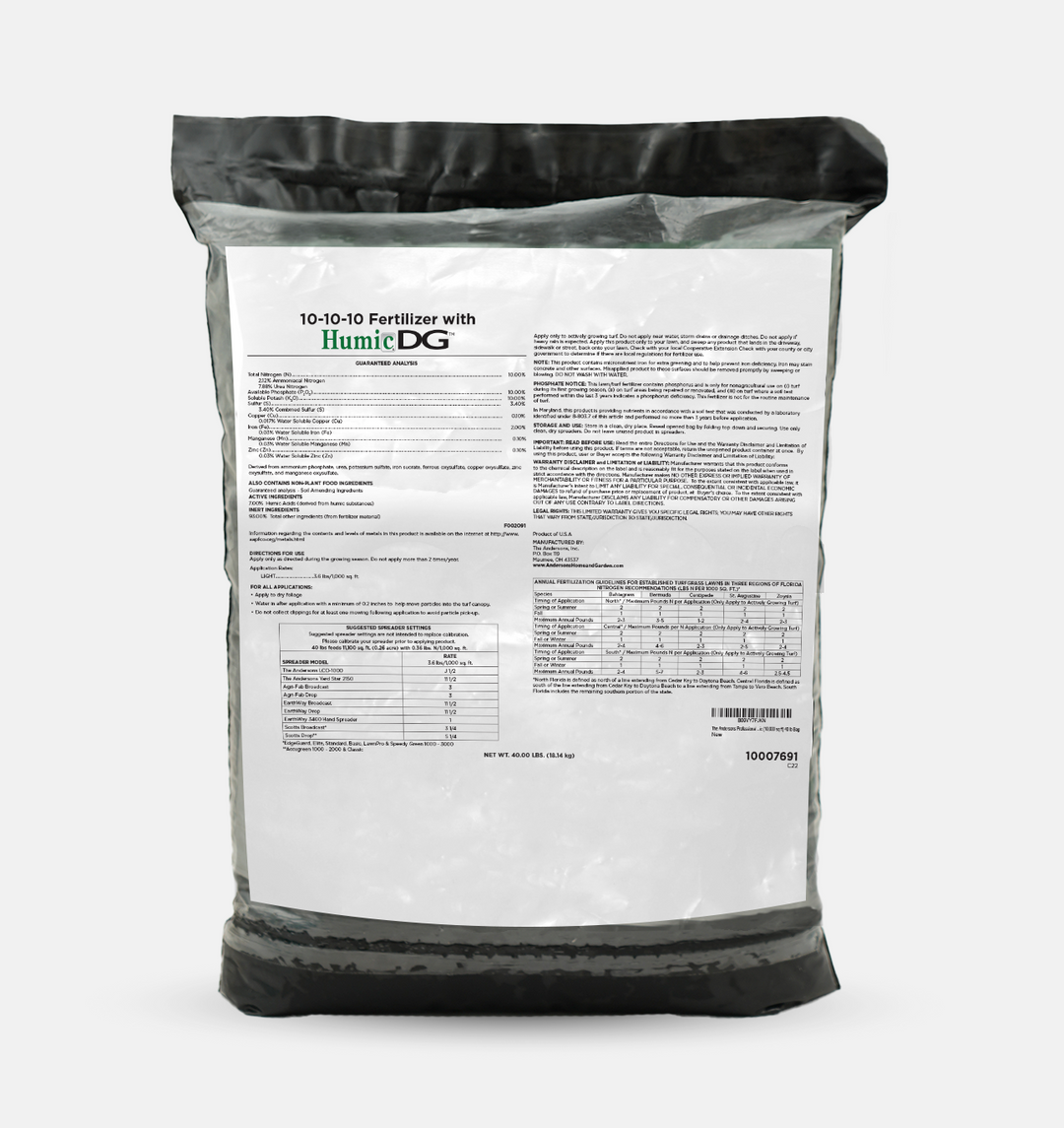 bag of 10-10-10 fertilizer with humic dg