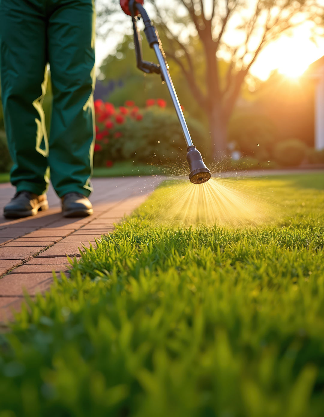 Spraying Lawn