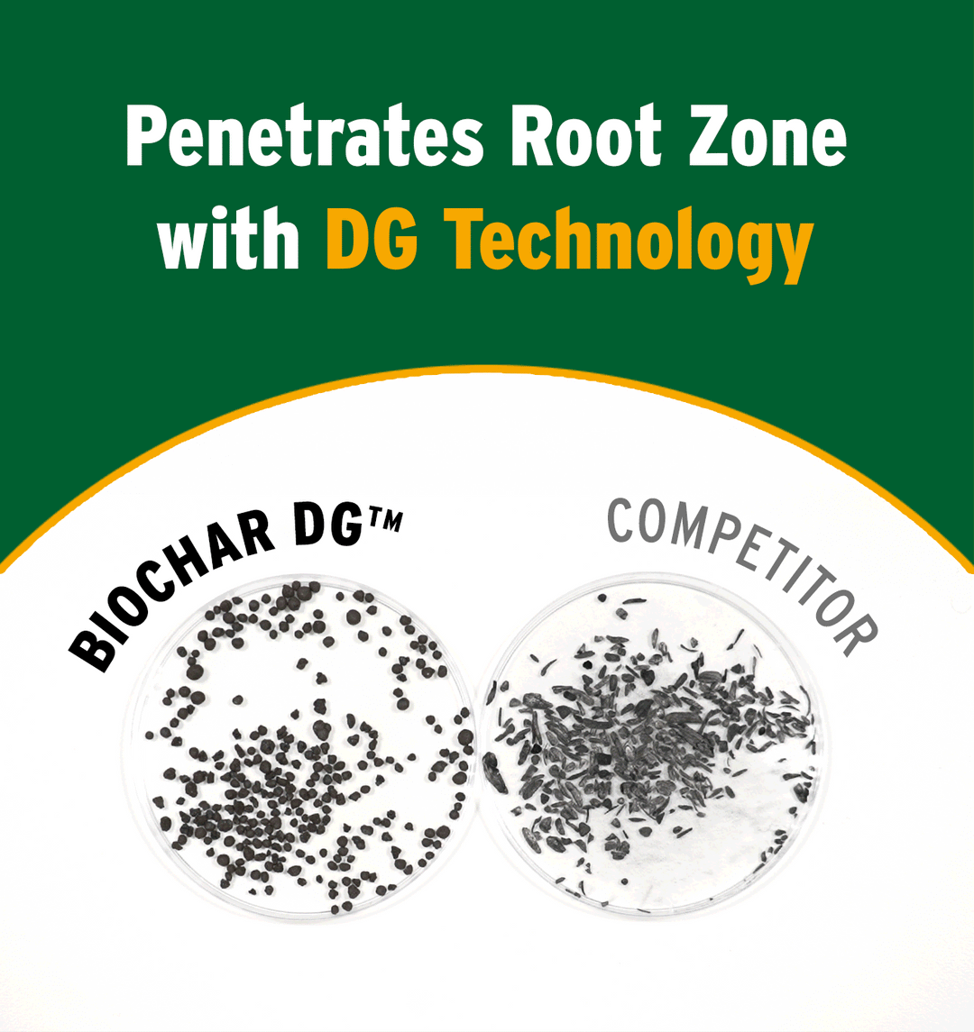 biochar dg dissolving compared to competitor biochar