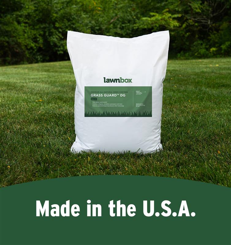Grass Guard made in the USA bag in the grass