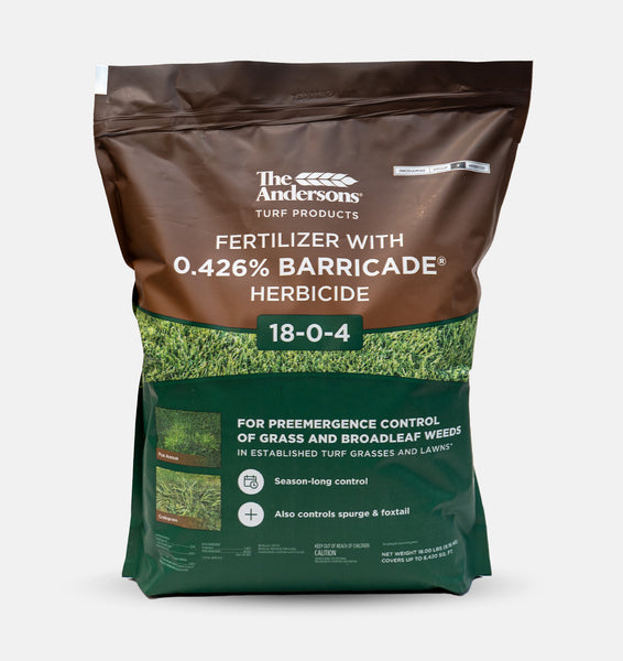 The Andersons 18-0-4 Barricade Fertilizer with Pre Emergent Weed Control 10,000 sq ft 40 lbs
