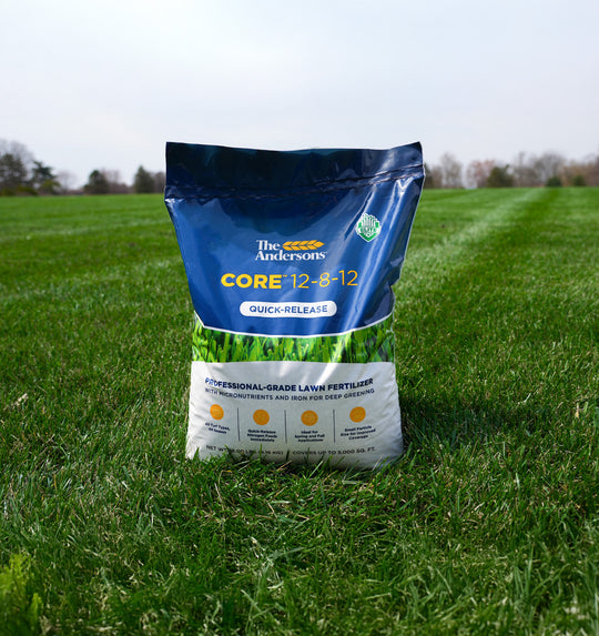 bag of core 12-8-12 on green grass