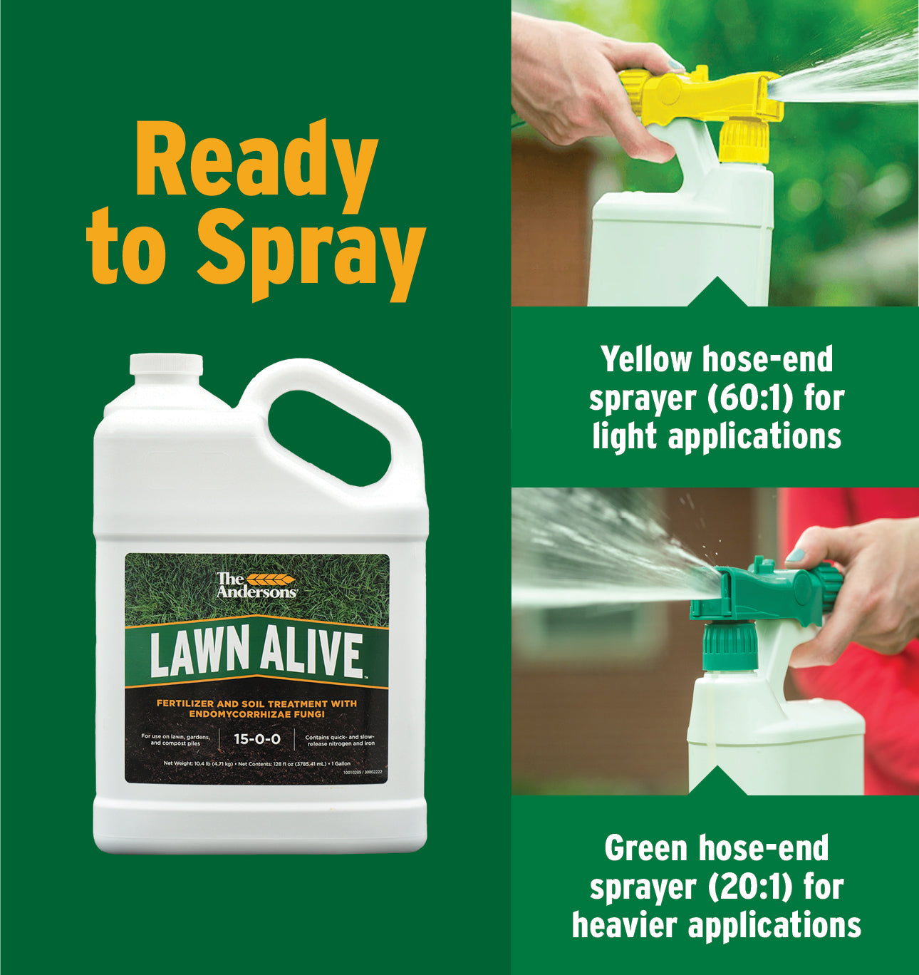 spray on fertilizer for plants Lawn Alive™ 15-0-0 + Spray Bottles – Andersons Lawn