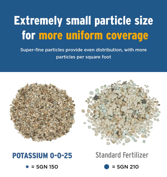 Potassium Fertilizer 0-0-25 Particle Size Comparison
