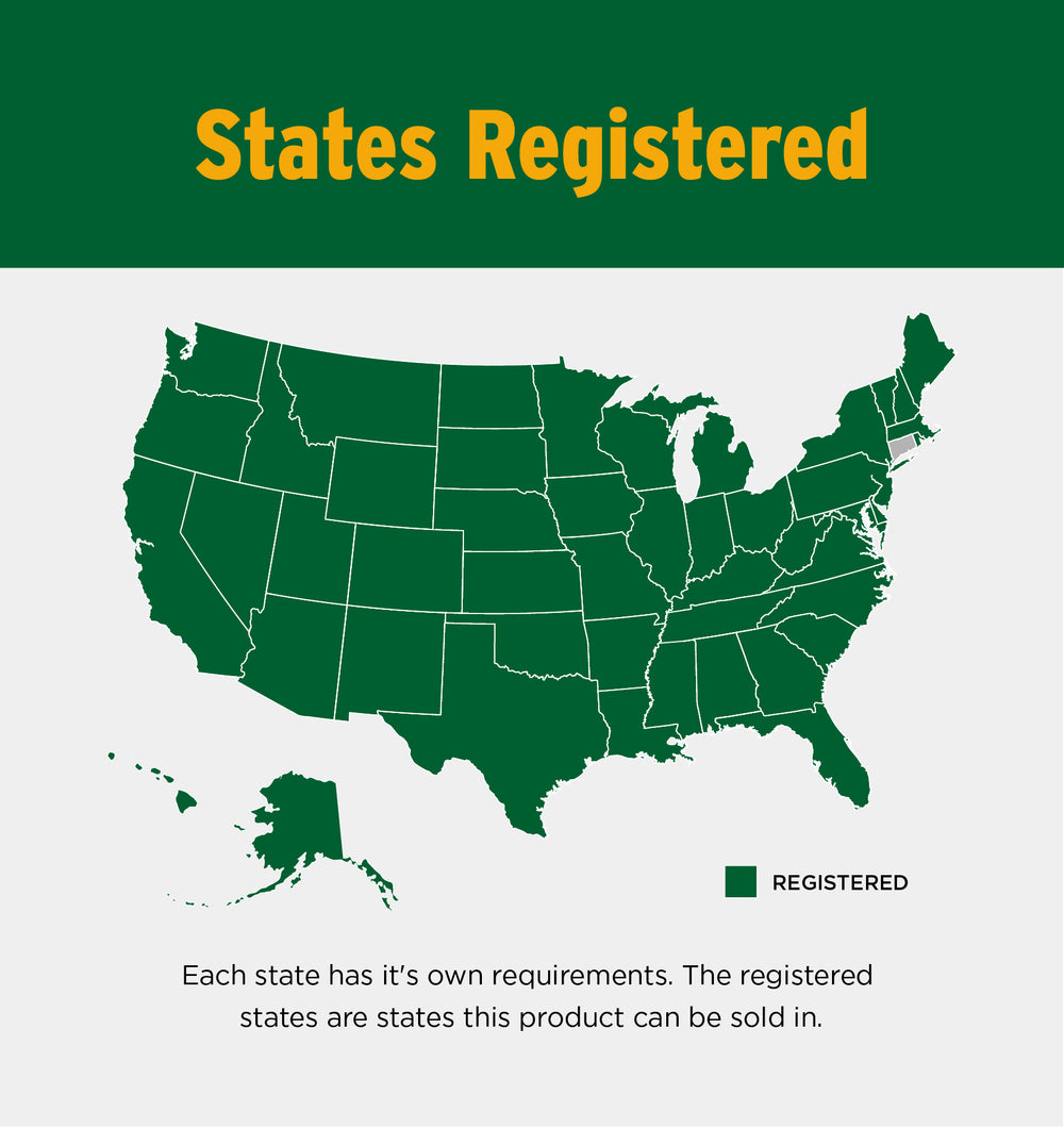 States registered map without  Connecticut